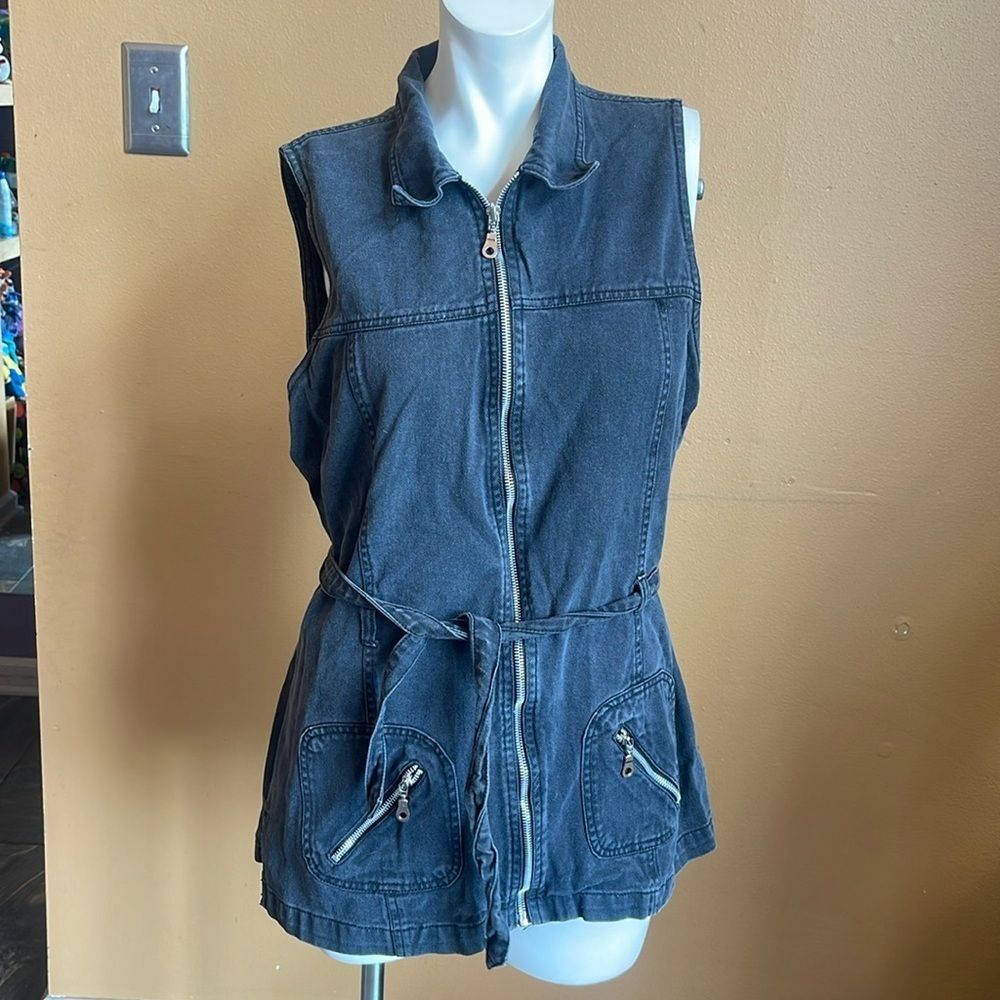 Route 66 jean long vest size L